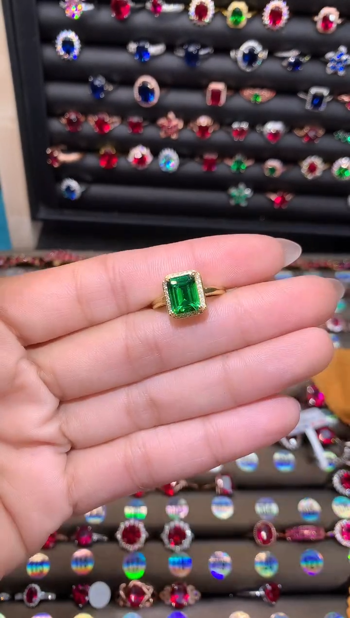 【闪购商品】透辉石戒指银S925镶嵌1