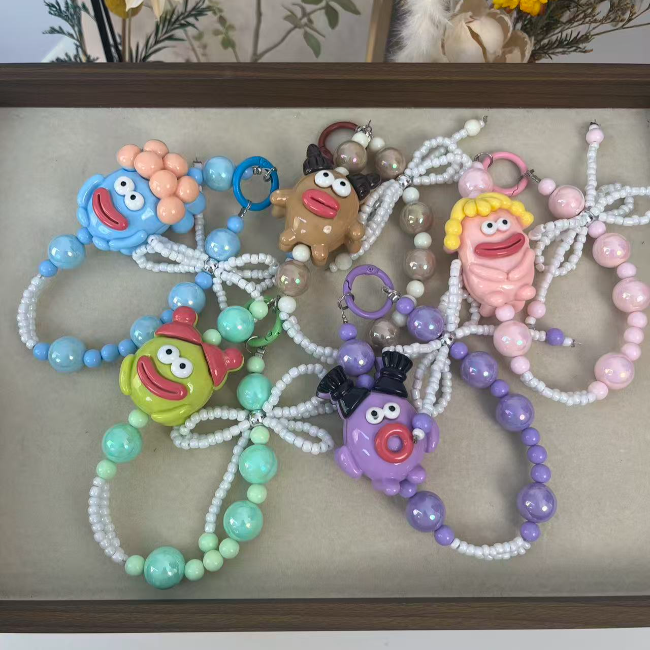 秋冬可爱串珠手机链通用百搭相机链条包包挂饰挂件diy创意卡通