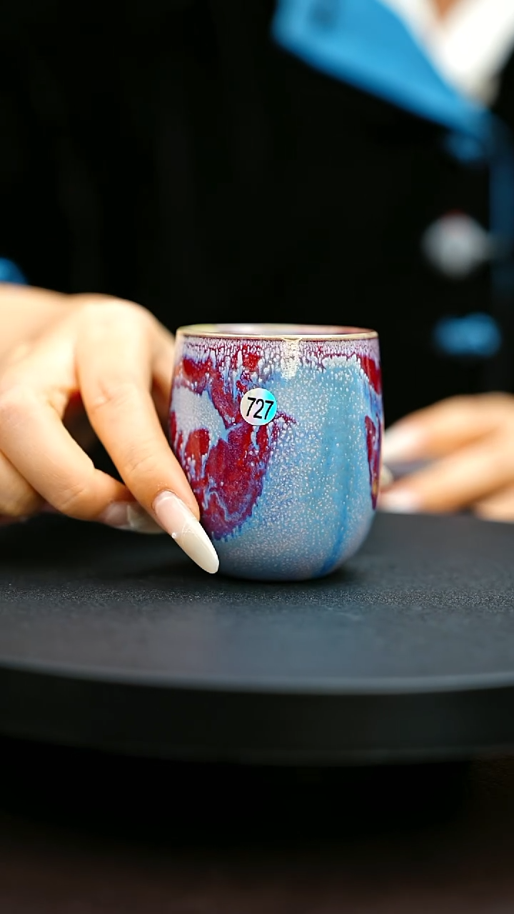 727#原矿钧瓷炉钧釉直口杯