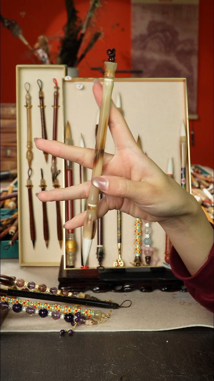 163号闪孤品高货毛笔链接 清水试笔 蘸墨不退