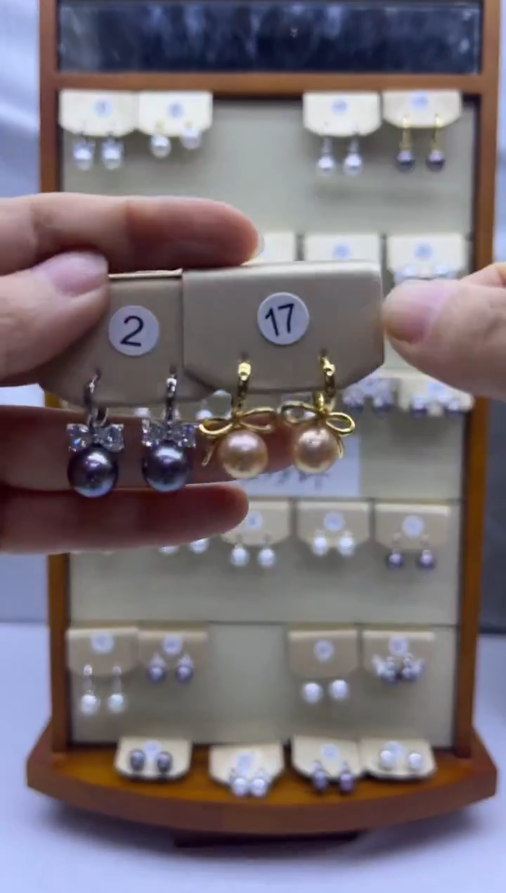 未镶嵌耳饰淡水珍珠2+17