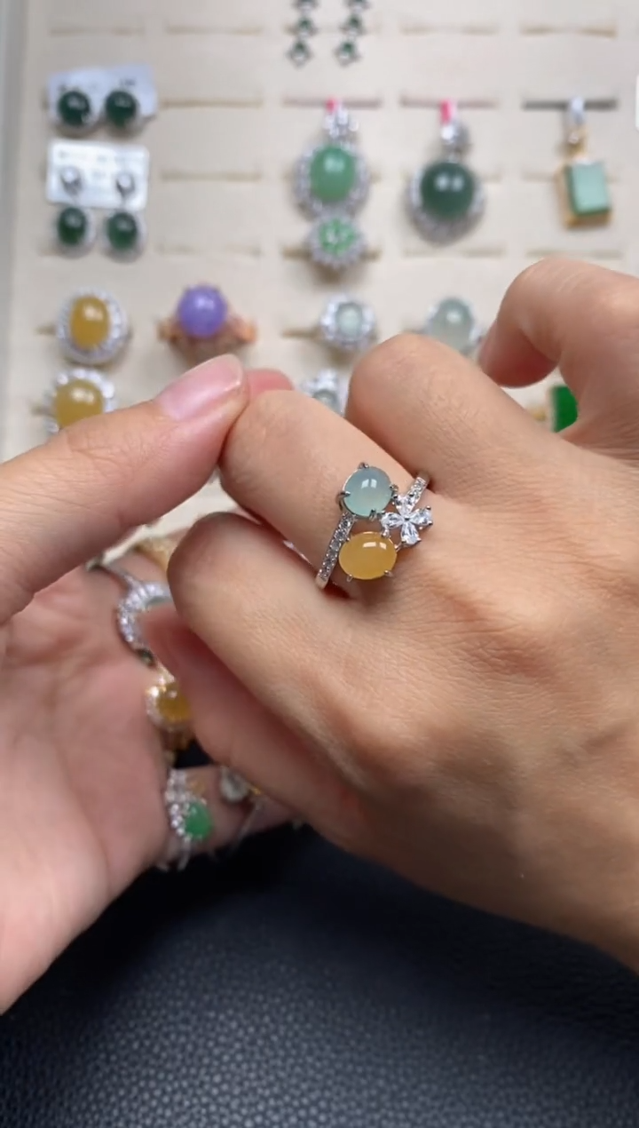 【闪购商品】翡翠戒指银S925镶嵌11111