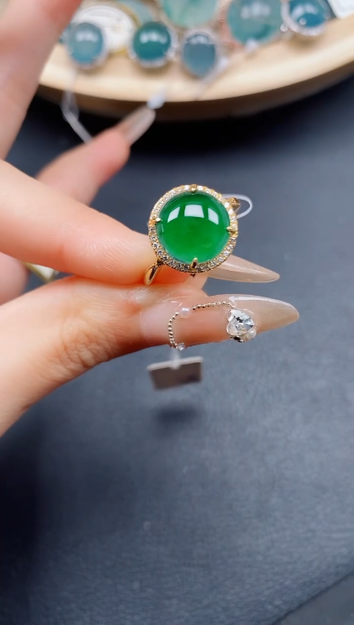 【闪购商品】翡翠戒指银S925镶嵌翡翠
