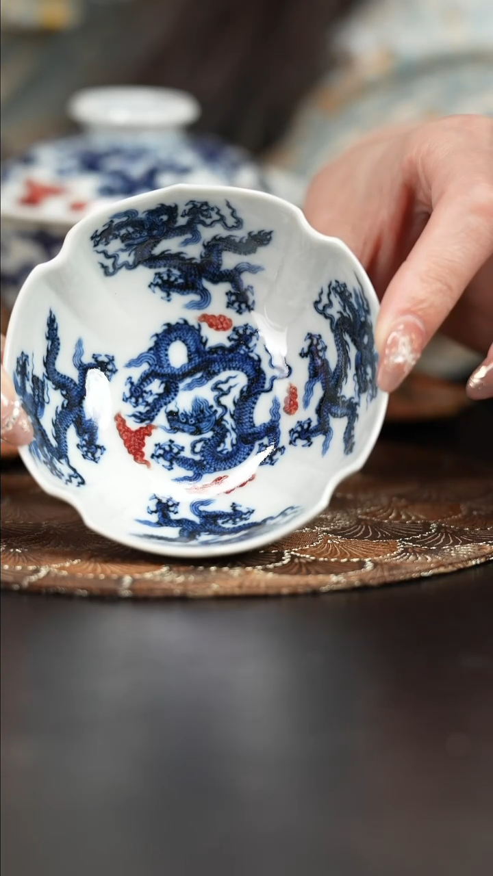 【闪购商品】杯屹朴堂釉里红龙