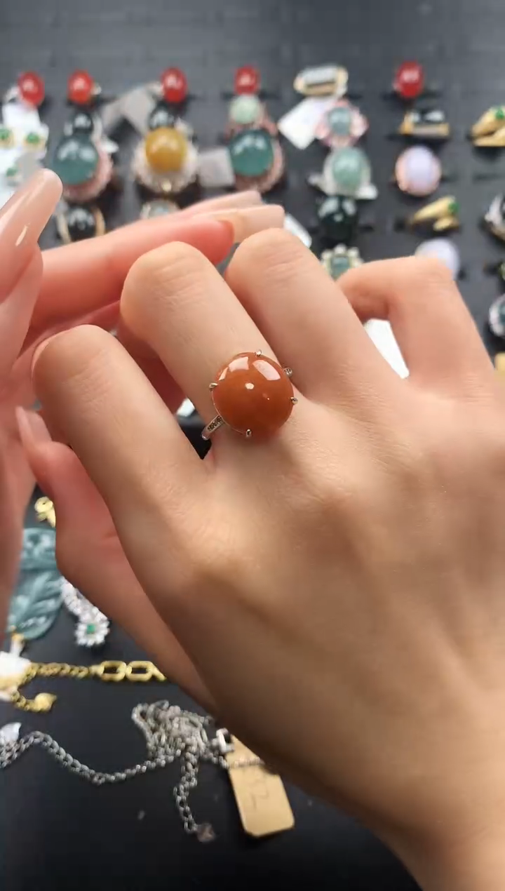 【闪购商品】翡翠戒指银S925镶嵌567547654745