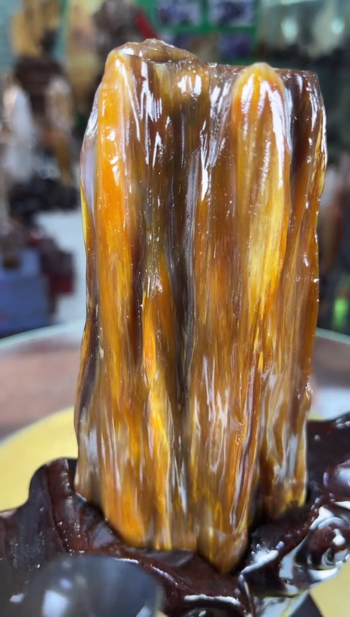 缅甸天然树化玉摆件