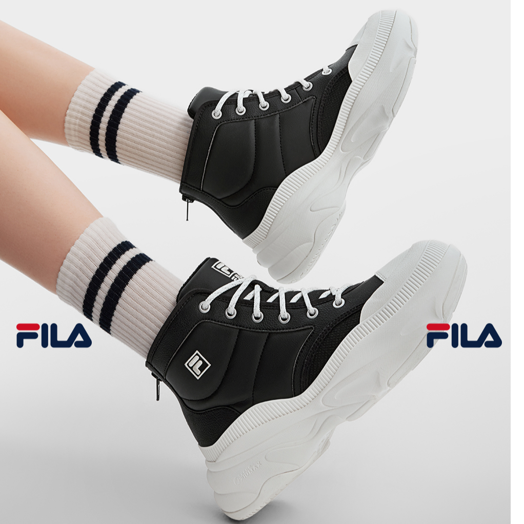 斐乐【底拼色潮流菠萝鞋】斐乐冬季新款增高百搭厚底鞋F12W441114F