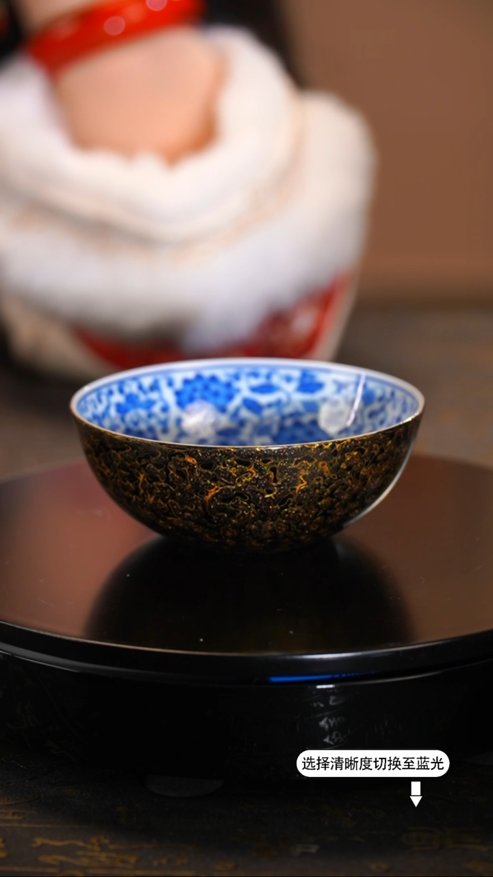 【闪购商品】非遗漆器 故宫系列景德镇内绘主人杯黑金