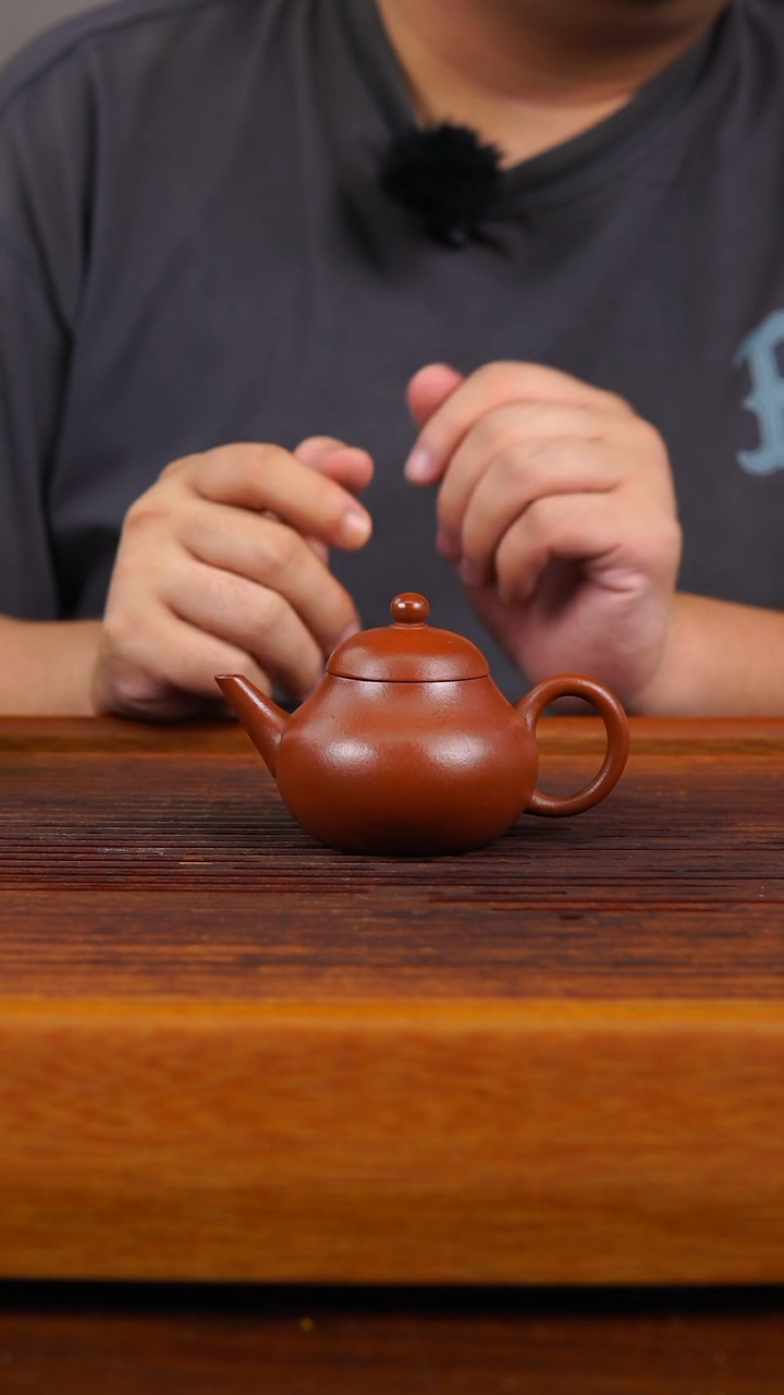 茶壶紫砂朱泥三章剑流梨型壶