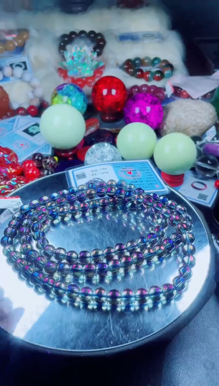 菱锰矿未镶嵌项链七彩陨晶项链卡10