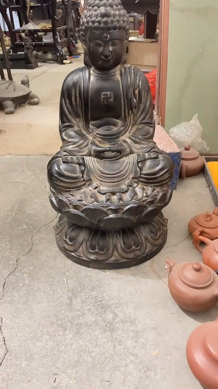 【闪购商品】木木雕新年快乐香木摆件