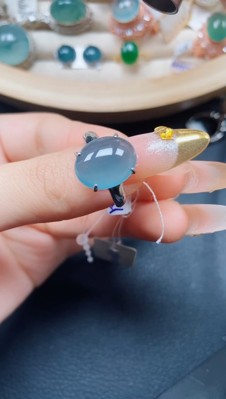 【闪购商品】翡翠戒指银S925镶嵌翡翠