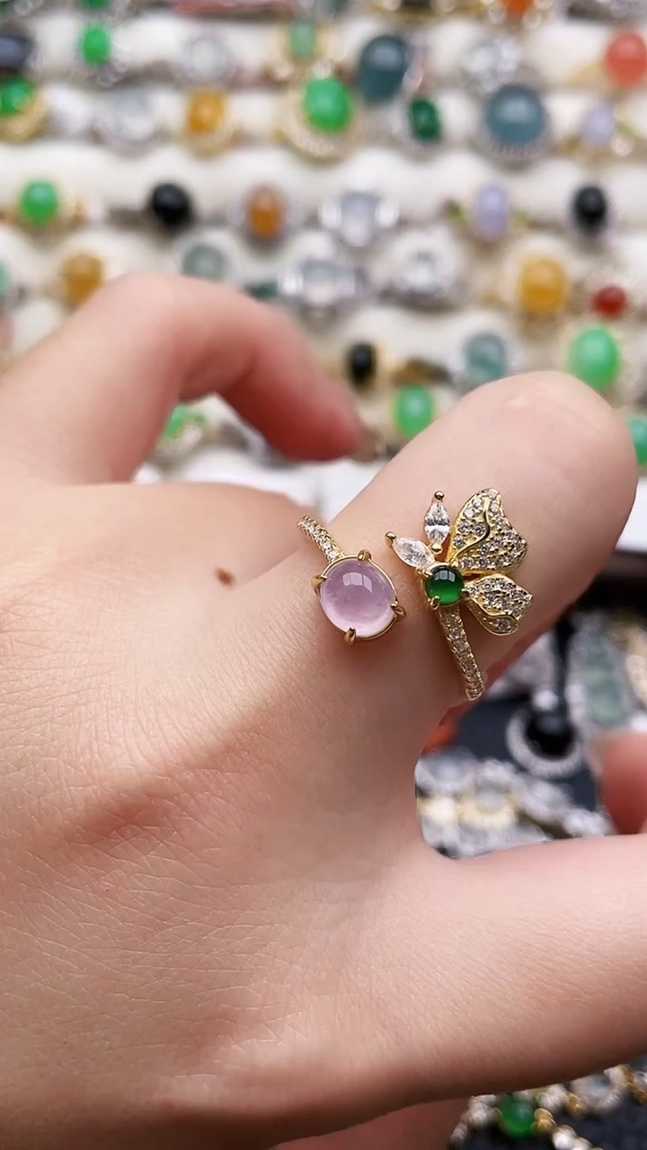 银S925镶嵌戒指翡翠176