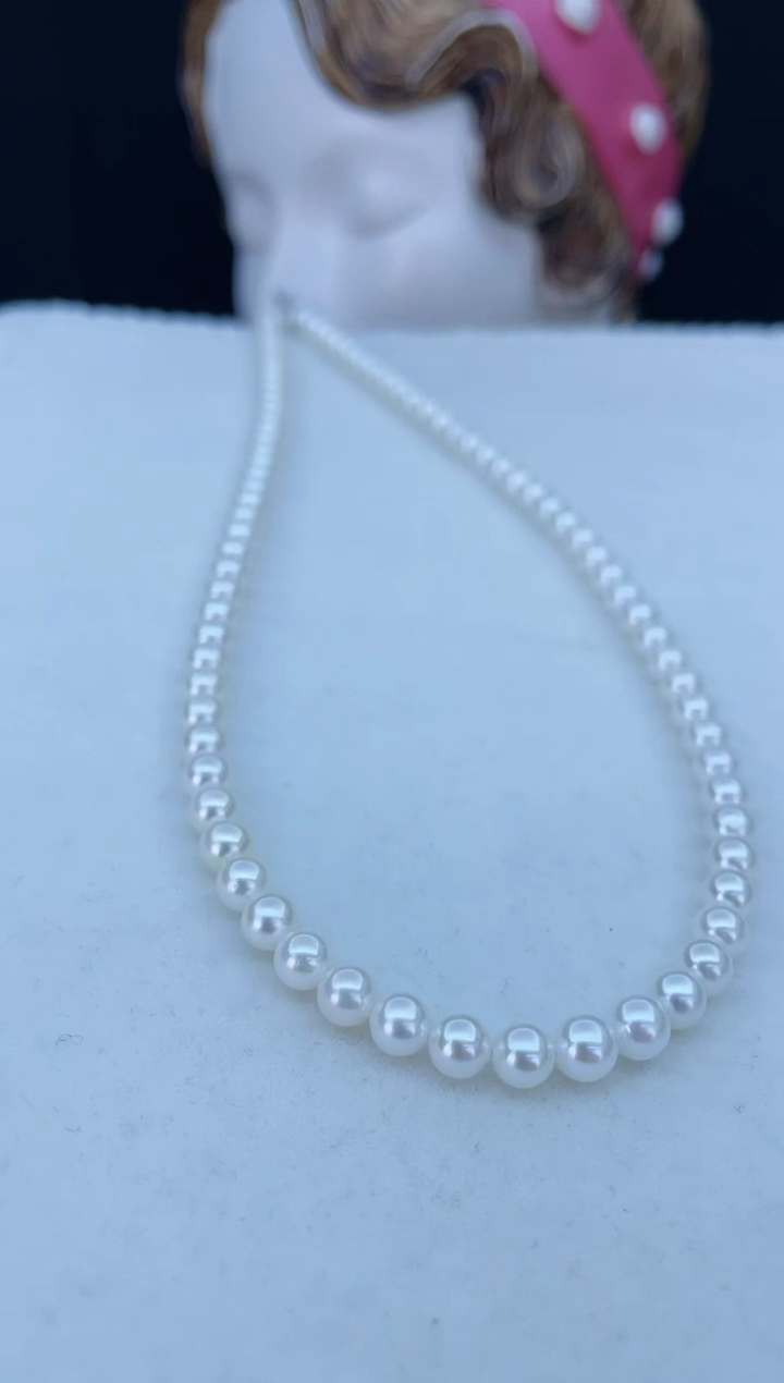 【闪购商品】海水珍珠颈饰银S925镶嵌海水akoya珍珠项链4-5mm