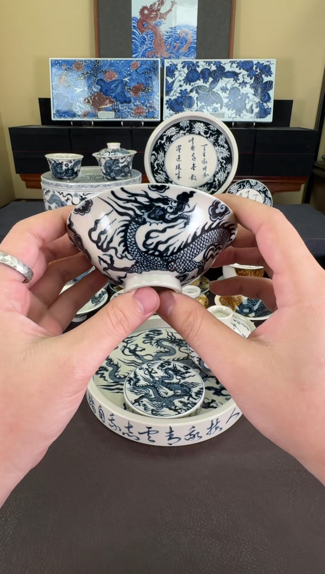 【闪购商品】瓷片二号釉青云志斗笠杯