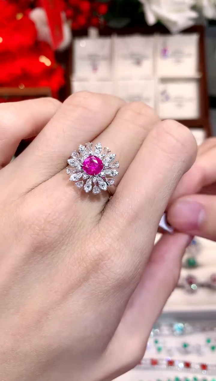 【闪购商品】红宝石戒指18K金镶嵌1.01ct/天然宝石/七天无理由