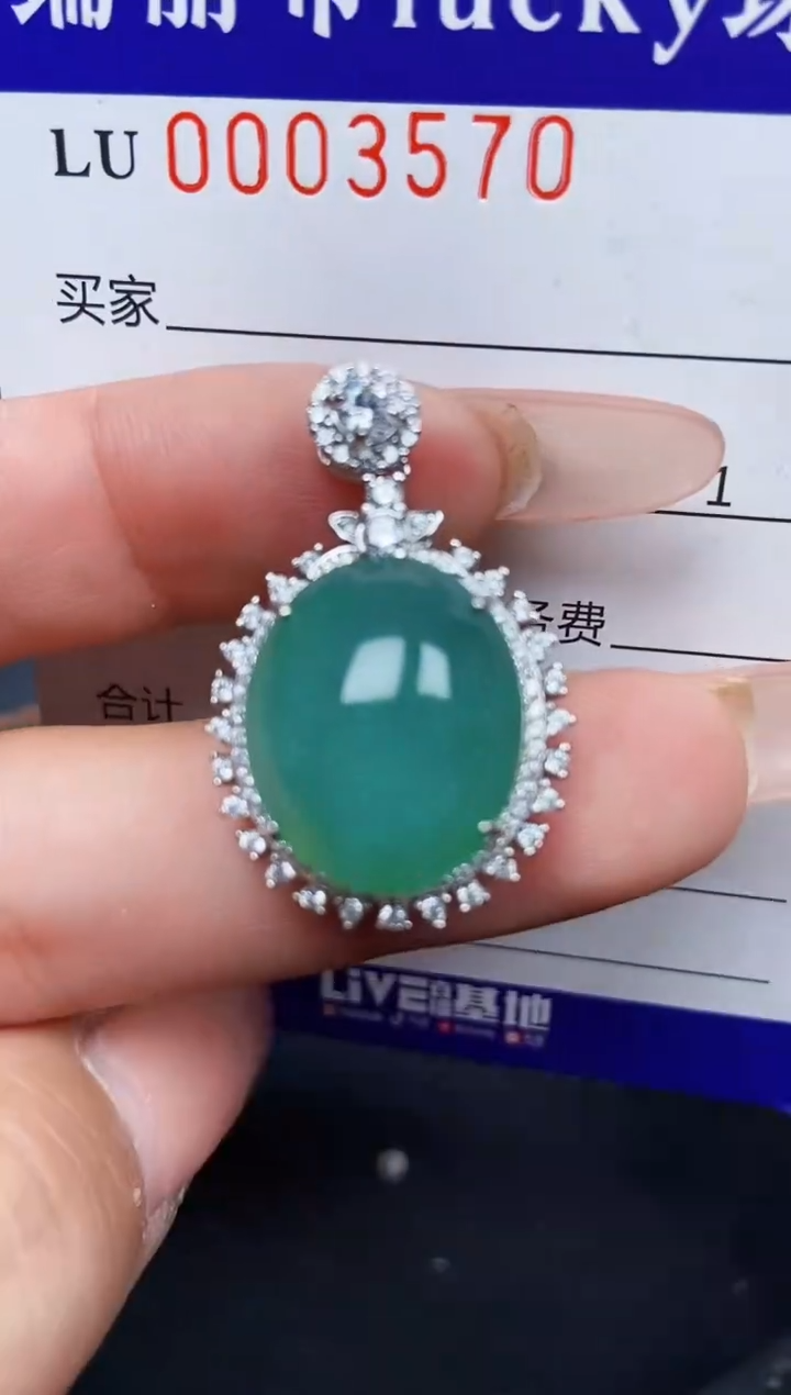 【闪购商品】翡翠颈饰银S925镶嵌3570