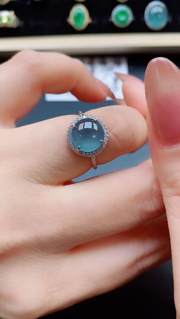 翡翠戒指银S925镶嵌321321