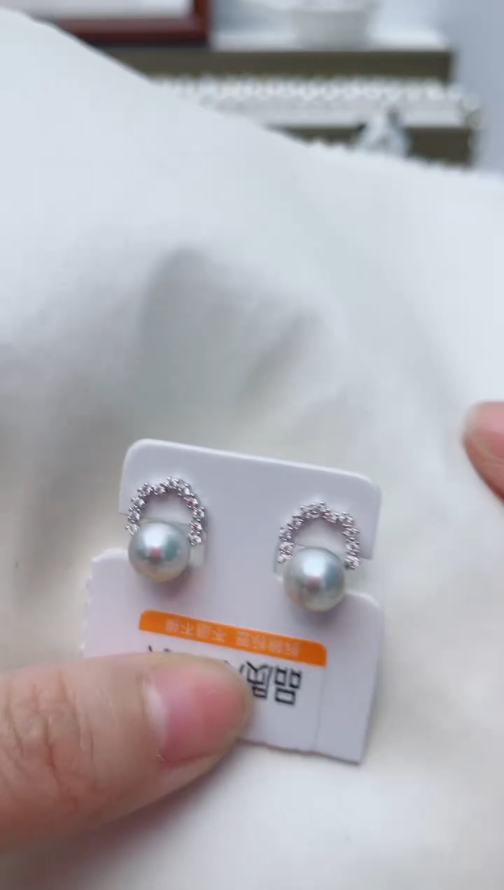 【闪购商品】海水珍珠耳饰银S925镶嵌A41