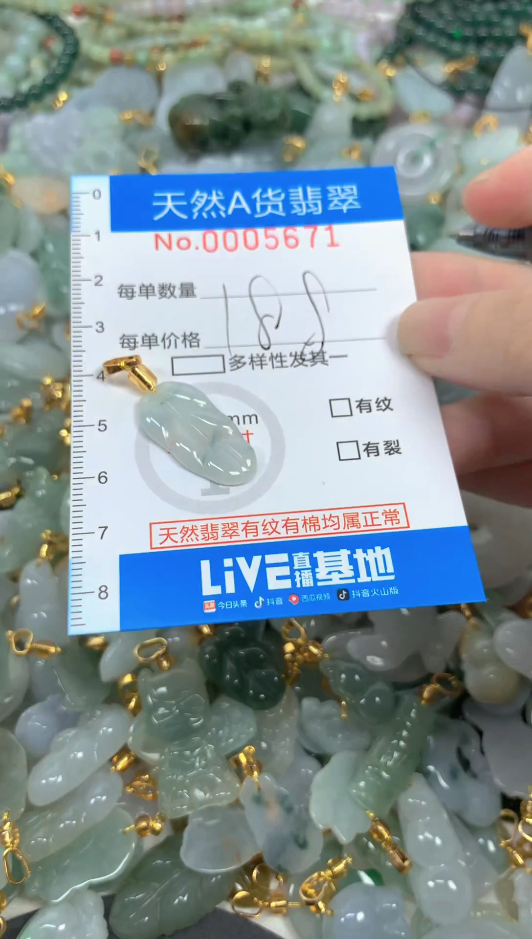 颈饰未镶嵌翡翠净货挂件-5671