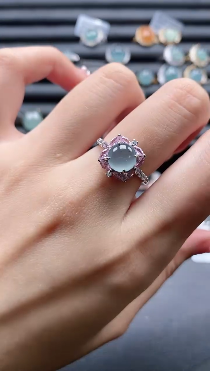 【闪购商品】翡翠戒指银S925镶嵌1111