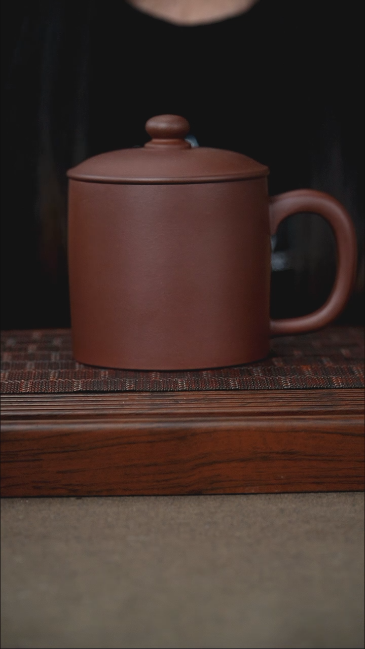 茶杯紫砂原矿底槽青紫砂杯老板杯 500cc