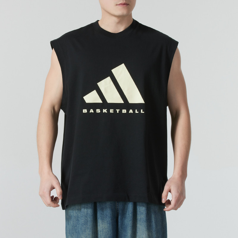 adidas阿迪达斯无袖T恤男装女装2025新款运动休闲透气半袖JY0200