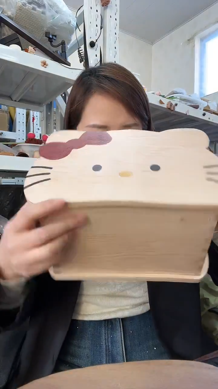 木KT猫收纳筐编号762