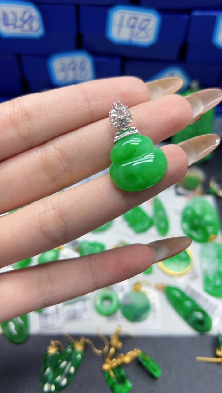 【闪购商品】翡翠颈饰18K金镶嵌Y缅料A货/支持复检/一件