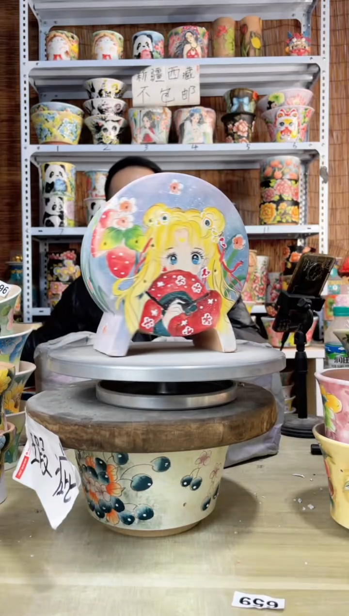 【闪购商品】摆件472陶花岛多肉陶瓷花盆罐——微瑕