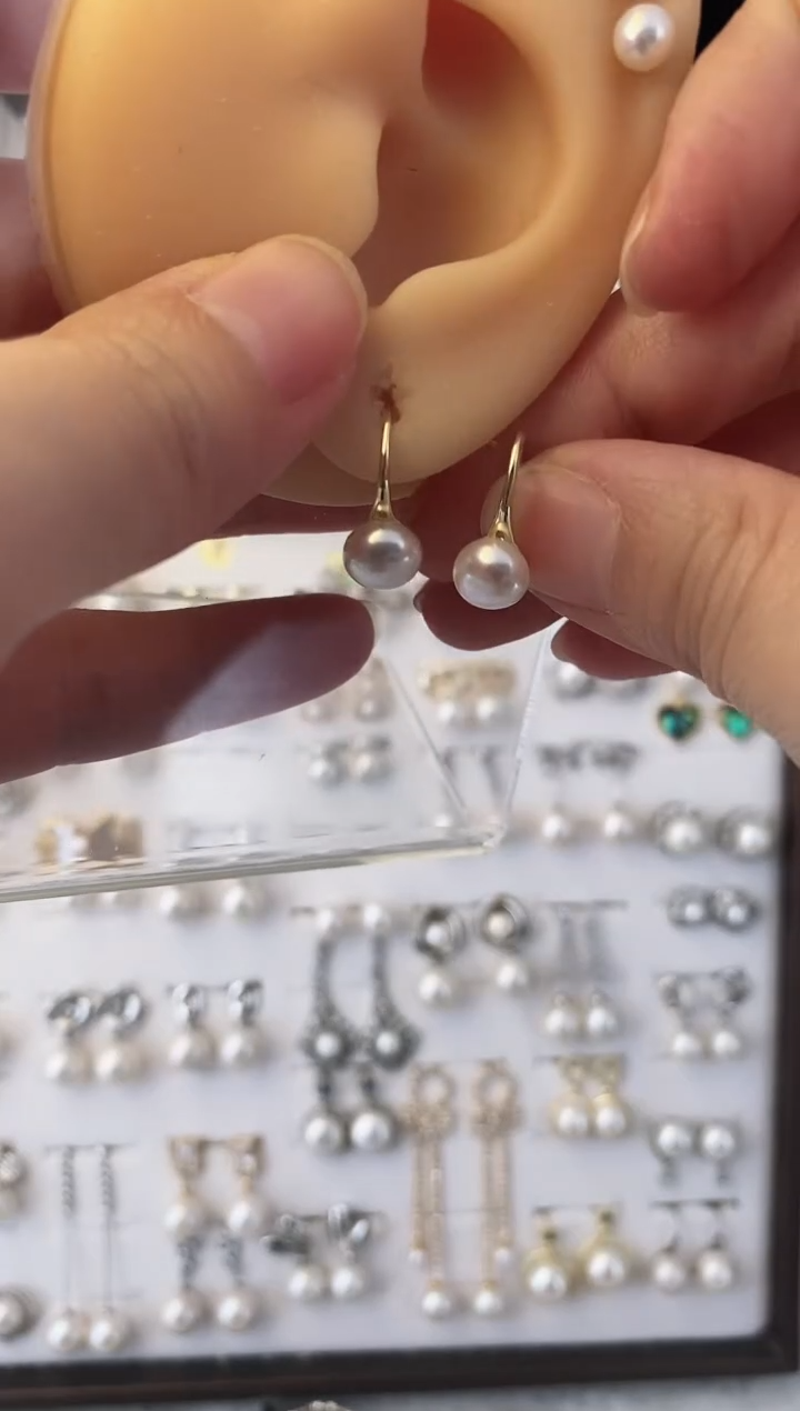 合金耳饰淡水珍珠57