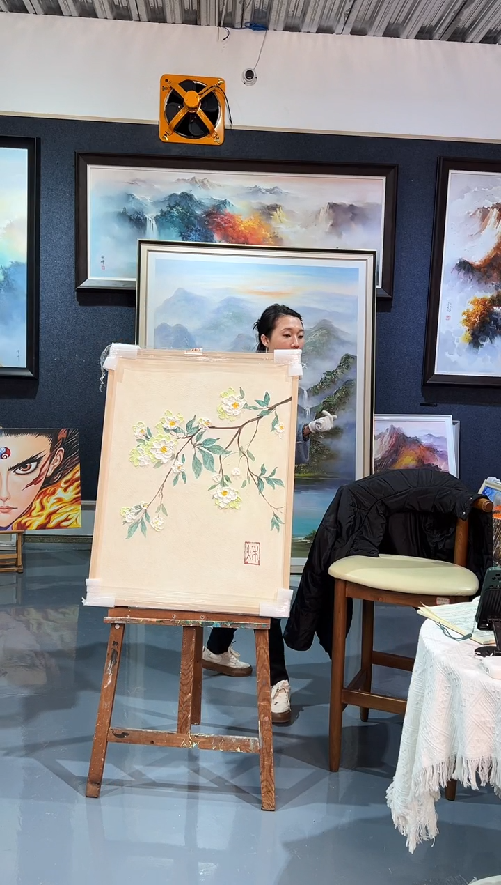 【闪购商品】油画162号 60*80 花枝-手绘油画