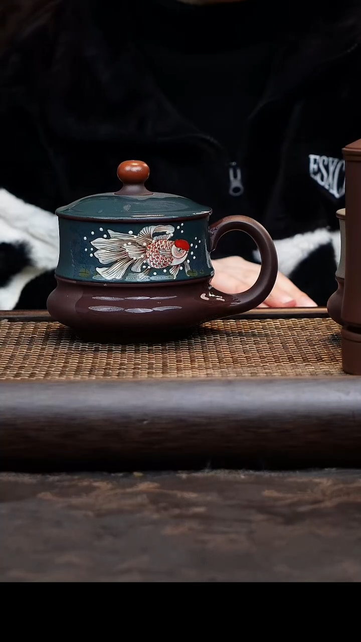 【闪购商品】紫砂茶杯鸿运当头粉浆