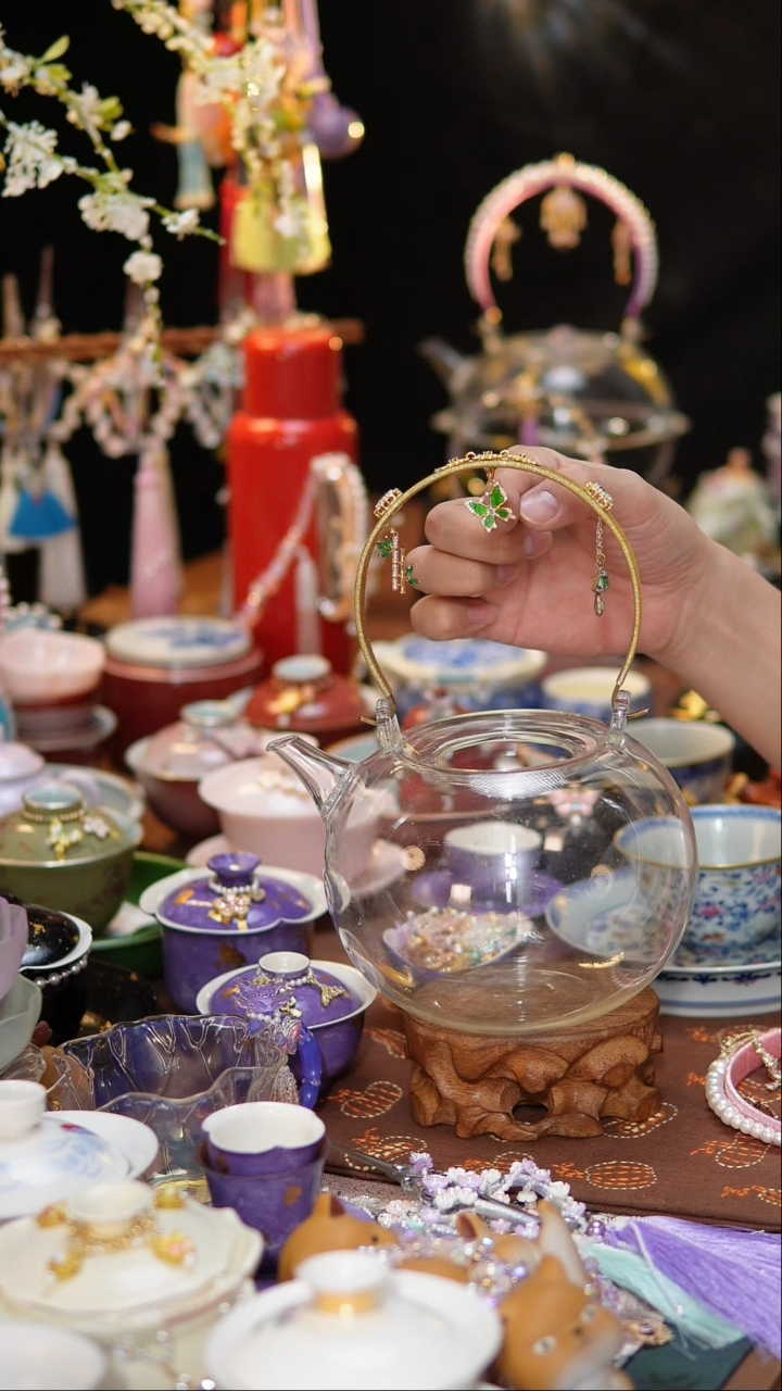 【闪购商品】金绿把手编织天久壶