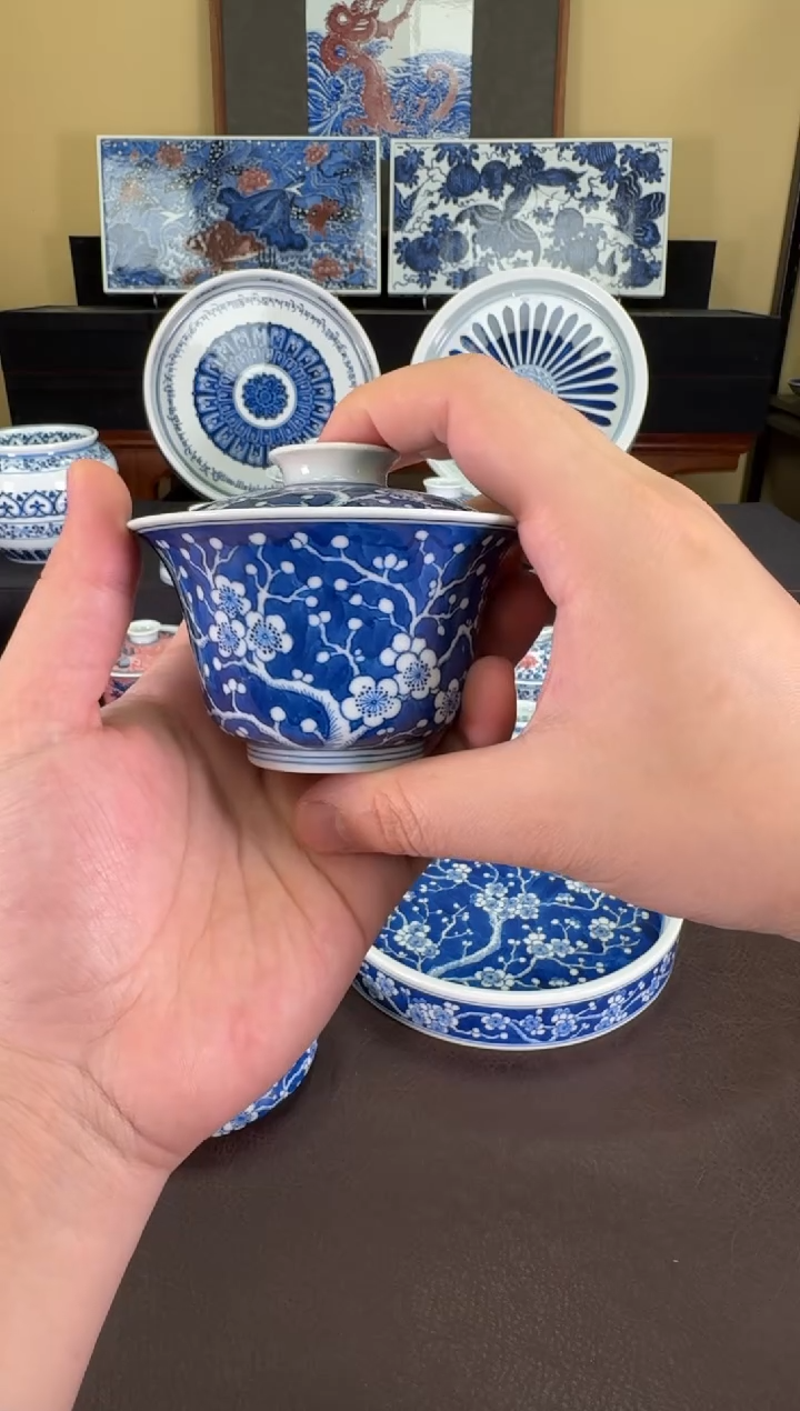 【闪购商品】羿器窑冰梅马蹄盖碗