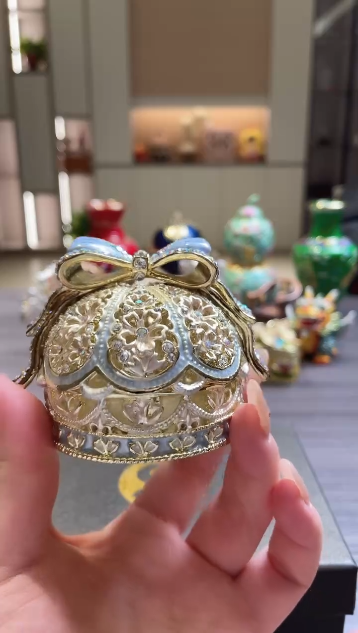 摆件七宝烧珐琅彩首饰盒