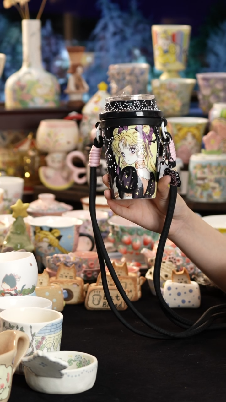 摆件陶景德镇釉下彩手绘设计师款陶瓷