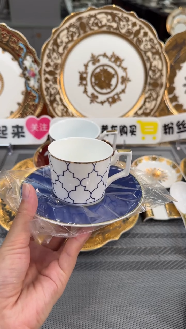 【闪购商品】瓷片100毫升杯碟 客户标 2个