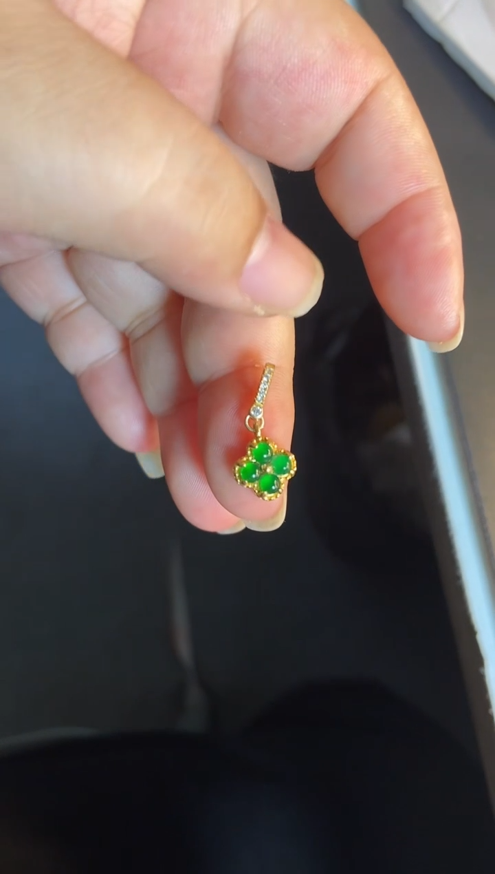 吊坠(不含链)银S925镶嵌翡翠1