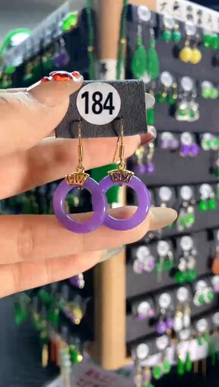 【闪购商品】翡翠耳饰银S925镶嵌184..