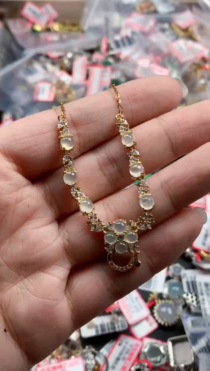 银S925镶嵌戒指翡翠天然A货缅甸翡翠