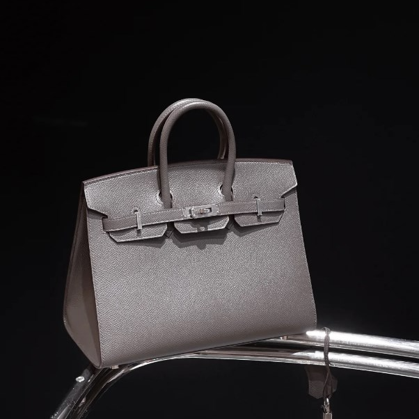 99新 Hermes/爱马仕 【花花活动】Birkin 25 锡器灰 Ep皮Y刻 银扣包