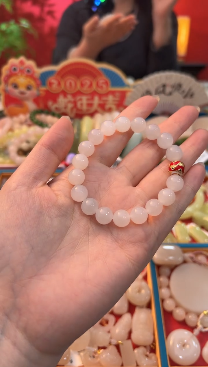 【闪购商品】和田玉手串未镶嵌白玉设计款手串10mm