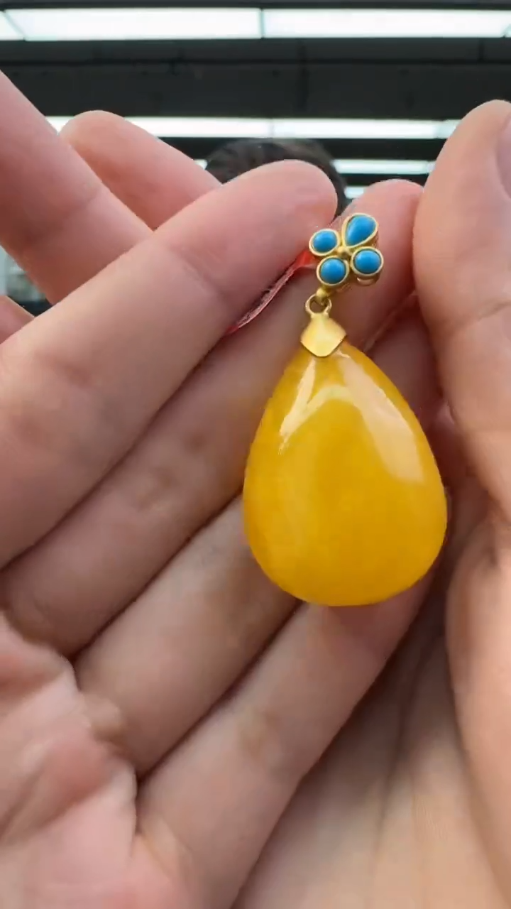 【闪购商品】琥珀颈饰银S925镶嵌674秒拍号