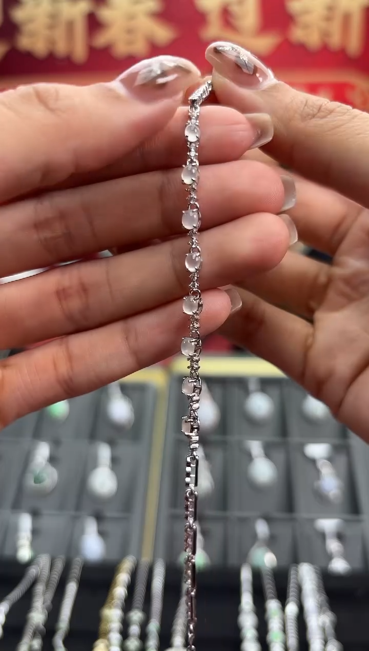 【闪购商品】翡翠手链银S925镶嵌513982/手链