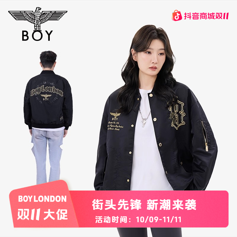 BOYLONDON印花时尚休闲百搭情侣潮流耐磨夹克外套双11好物N25005