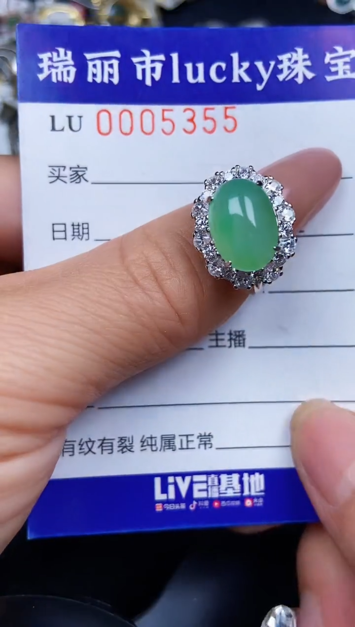 翡翠银S925镶嵌颈饰5355