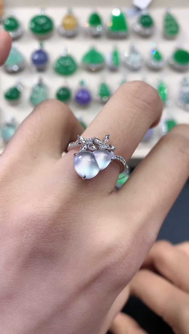 【闪购商品】翡翠戒指18K金镶嵌C58    