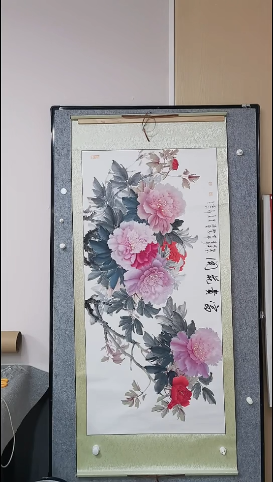 国画四尺整张牡丹作品