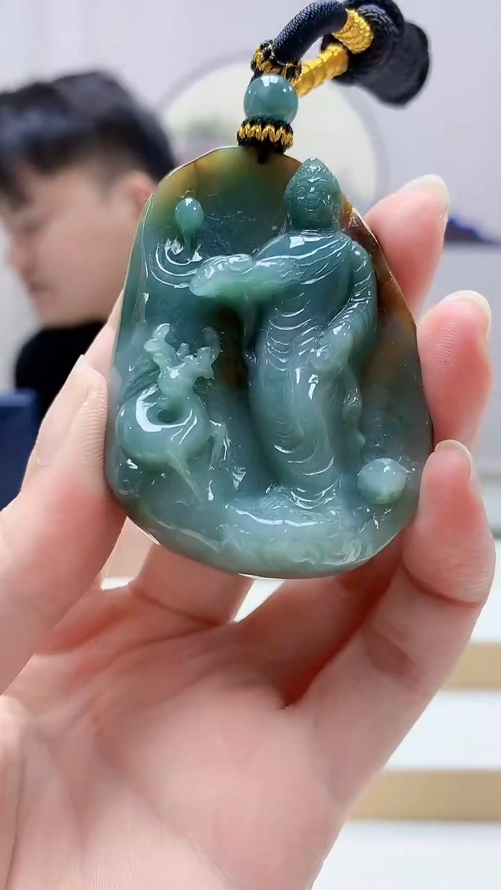 未镶嵌定制翡翠5060zm-毛货挂件70观音